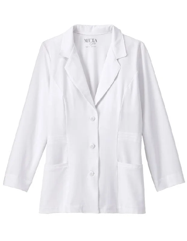 classic trench coats for women -Meta Pro Ladies 29 Inch Consultation Stretch Labcoat