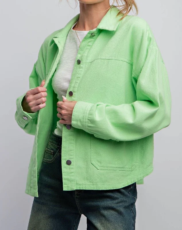 oversized coats for women -Caught My Eye Jacket In Green