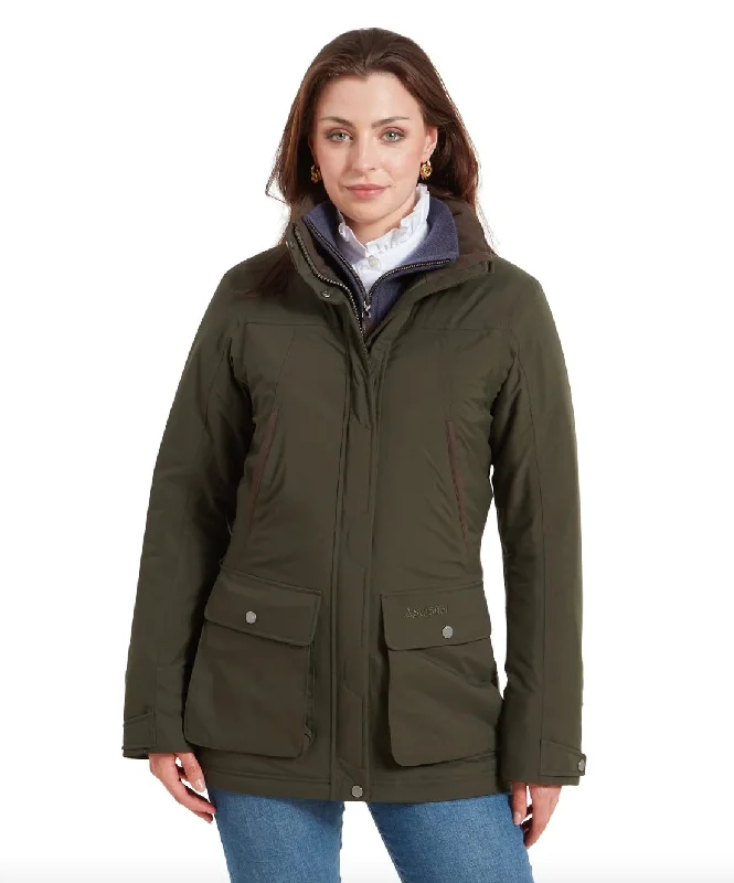 ladies' tailored winter coats -Schoffel Womens Rockingham coat - Forest