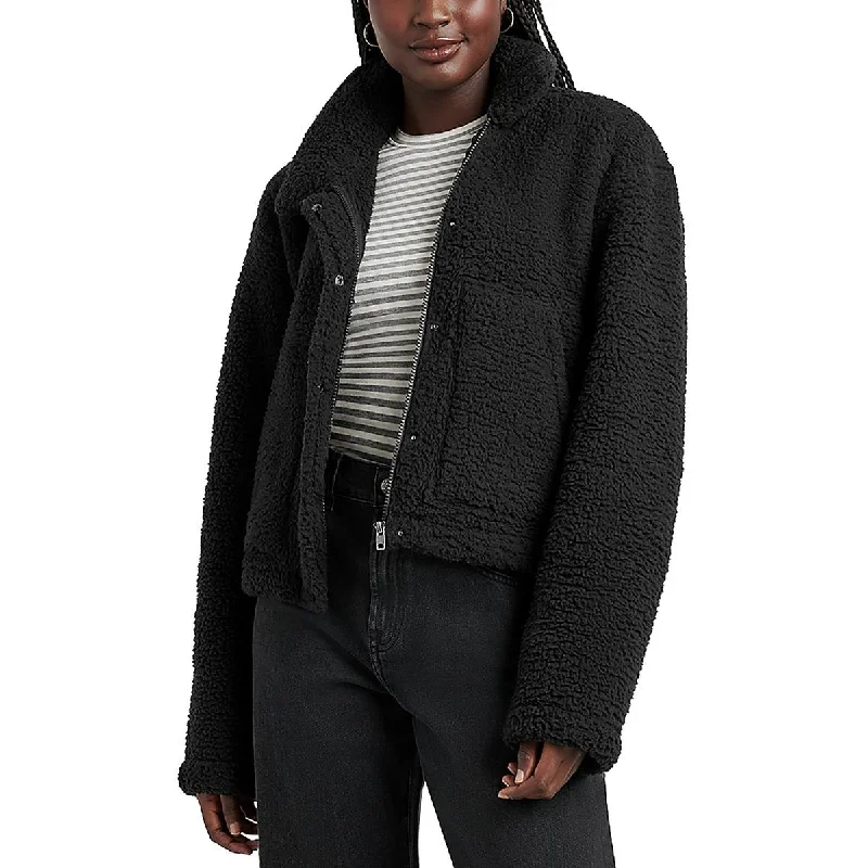 women's leather jackets -Womens Sherpa Cozy Faux Fur Coat