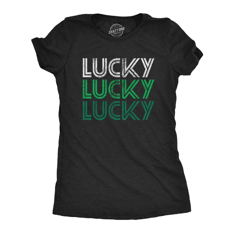 casual plaid shirts for women -Lucky Lucky Lucky Women's T Shirt