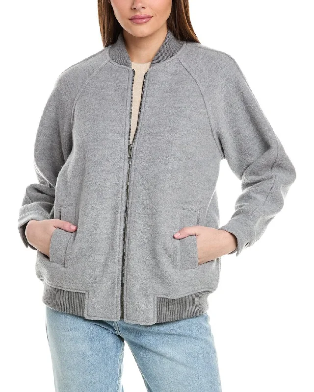 elegant double-breasted jackets for women -Reiss Penelope Wool Bomber Jacket