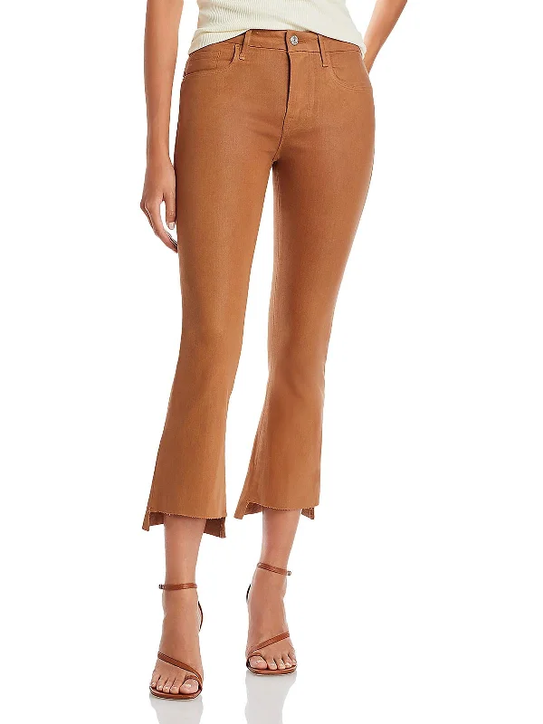 ladies' culottes -Womens Bootcut Mid-Rise Cropped Pants