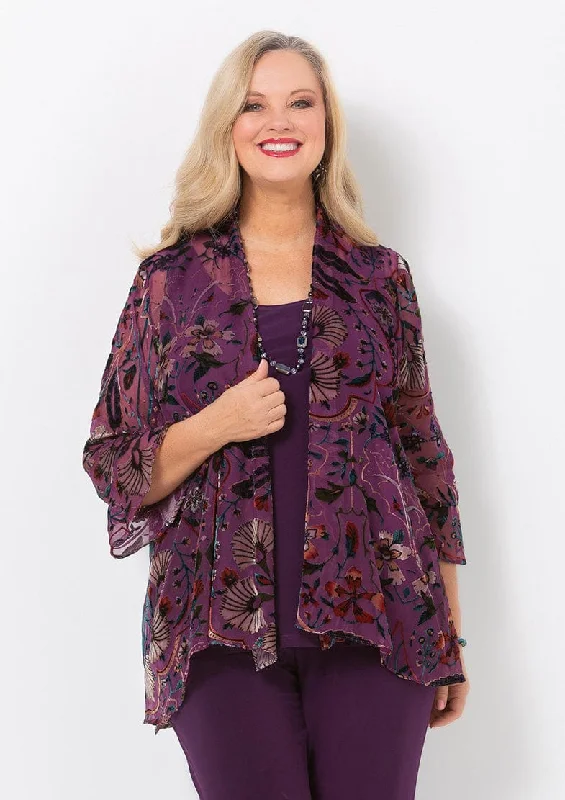 long faux fur coats for women -Grape Delight Short Jacket