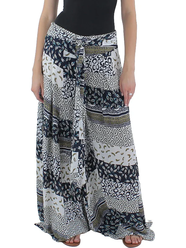 floral skirts for women -Womens Printed Polyester Palazzo Pants