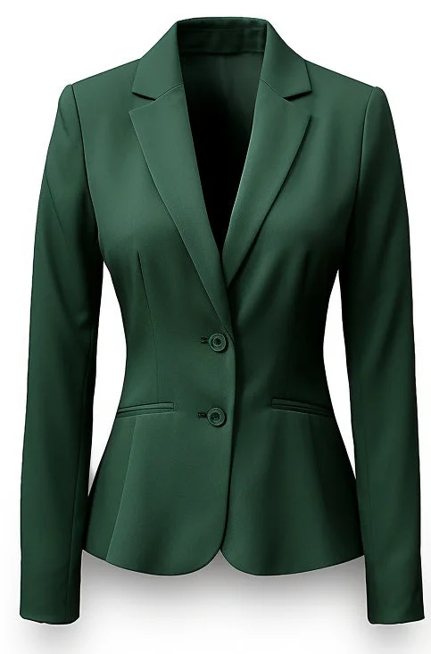 women's fur coats -Women Green Cotton Jacket