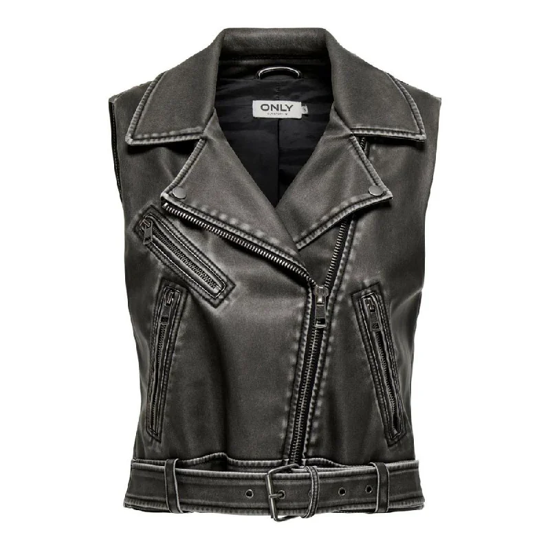 faux leather jackets for women -Only  Polyester Jackets & Women's Coat