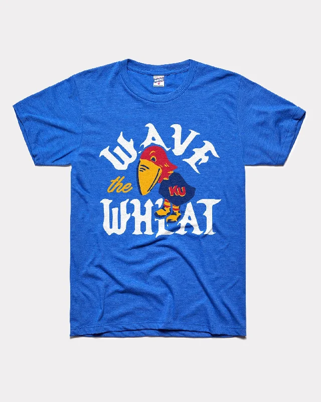 off shoulder tops for ladies -Wave the Wheat KU Basketball Royal T-Shirt