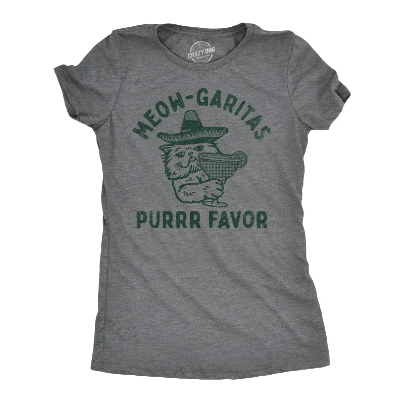 corset-style tops for women -Meow Garitas Purrr Favor Women's T Shirt