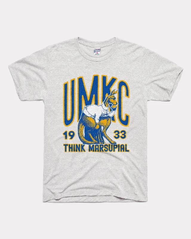 lace tops for women -UMKC Roos Think Marsupial Ash Grey T-Shirt