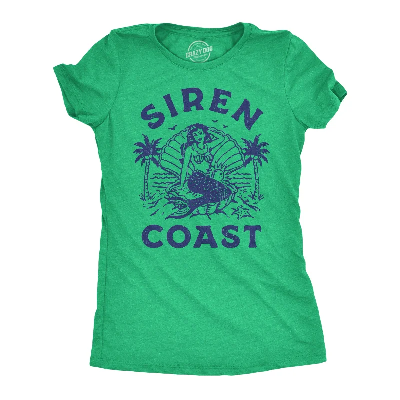 scalloped hem tops for ladies -Siren Coast Women's T Shirt