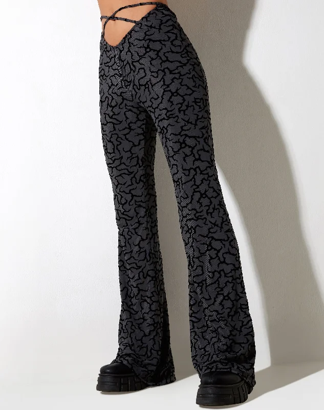 women’s pleated capris -Nancha Flare Trouser in Tribal Flock