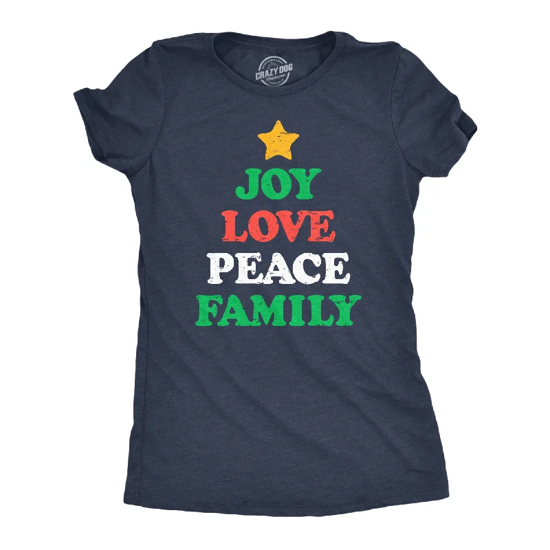 ruched tops for women -Joy Peace Love Family Women's T Shirt