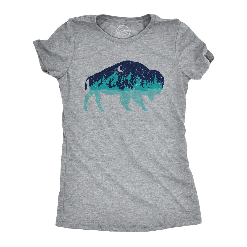 peplum tops for ladies -Nature Bison Women's T Shirt