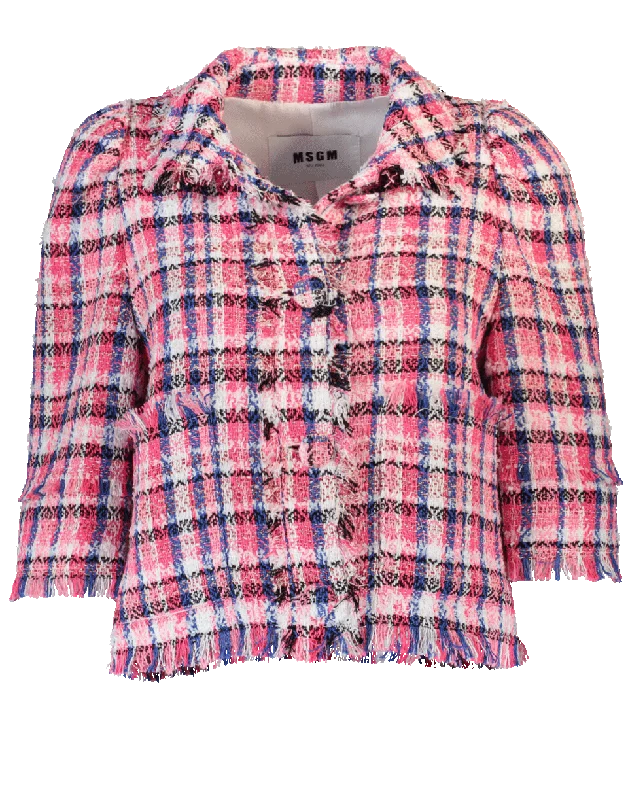 teddy bear coats for women -Tweed Jacket