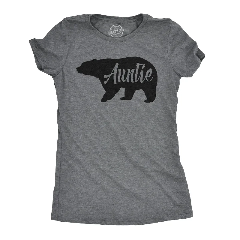 casual knit tops for women -Auntie Bear Women's T Shirt