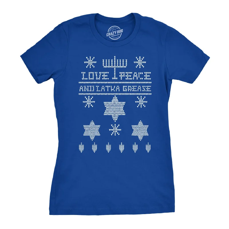 ladies' wrap tops -Ugly Hanukkah Sweater Women's T Shirt