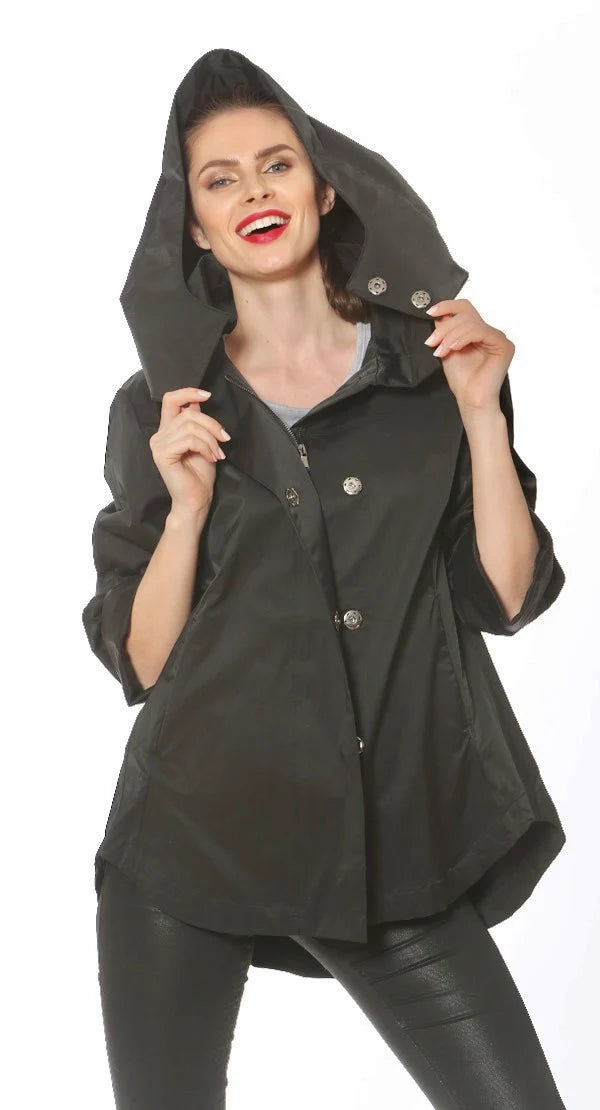 lightweight quilted coats for women -Rain coat, Wind breaker water resistant -  BLACK  Savina