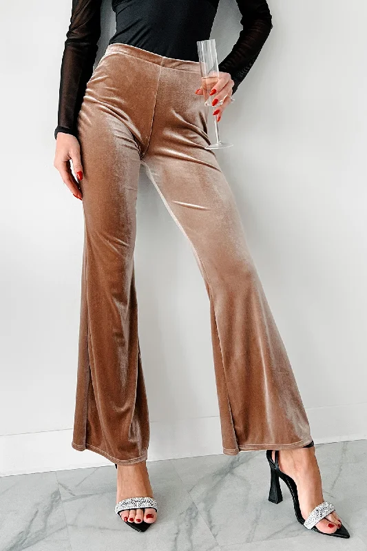 women’s mini skirts -Timeless Treasures Velvet Pants (Tan)