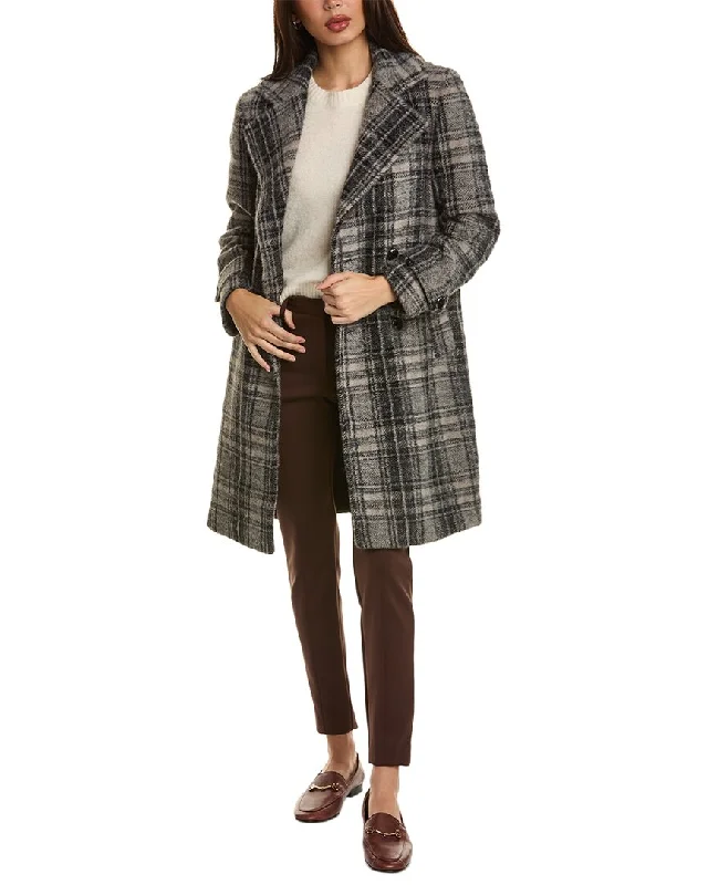 ladies' military coats -Elie Tahari Double-Breasted Coat