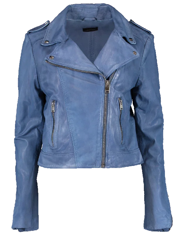 lightweight trench coats for women -Donna Leather Jacket