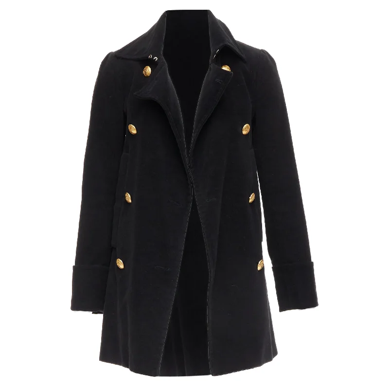 elegant double-breasted jackets for women -Alexander Mcqueen MCQ Cotton Gold Buttons Double Breast Coat