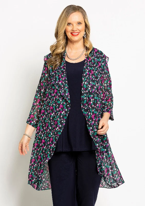 women's coat dresses -Blowing Bubbles Long Line Jacket