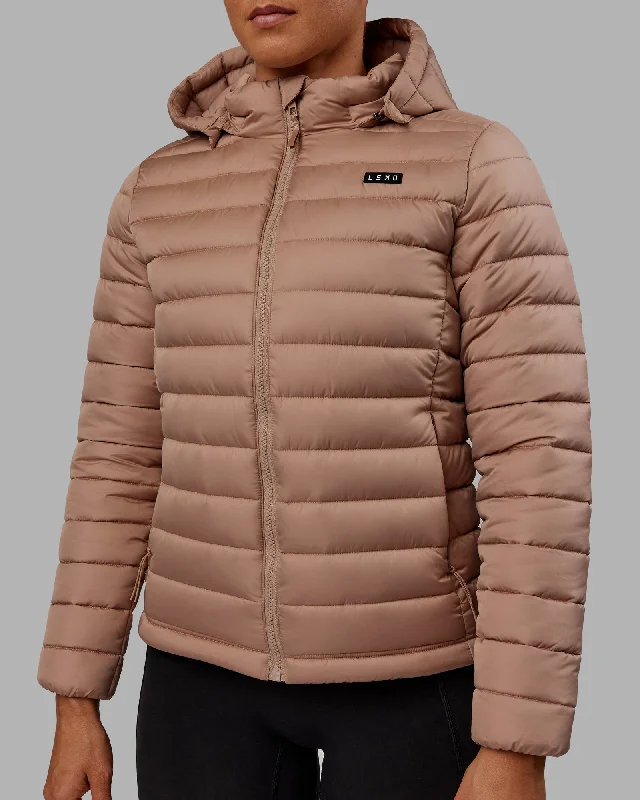 women's knitted coats -All Day Puffer Jacket - Desert