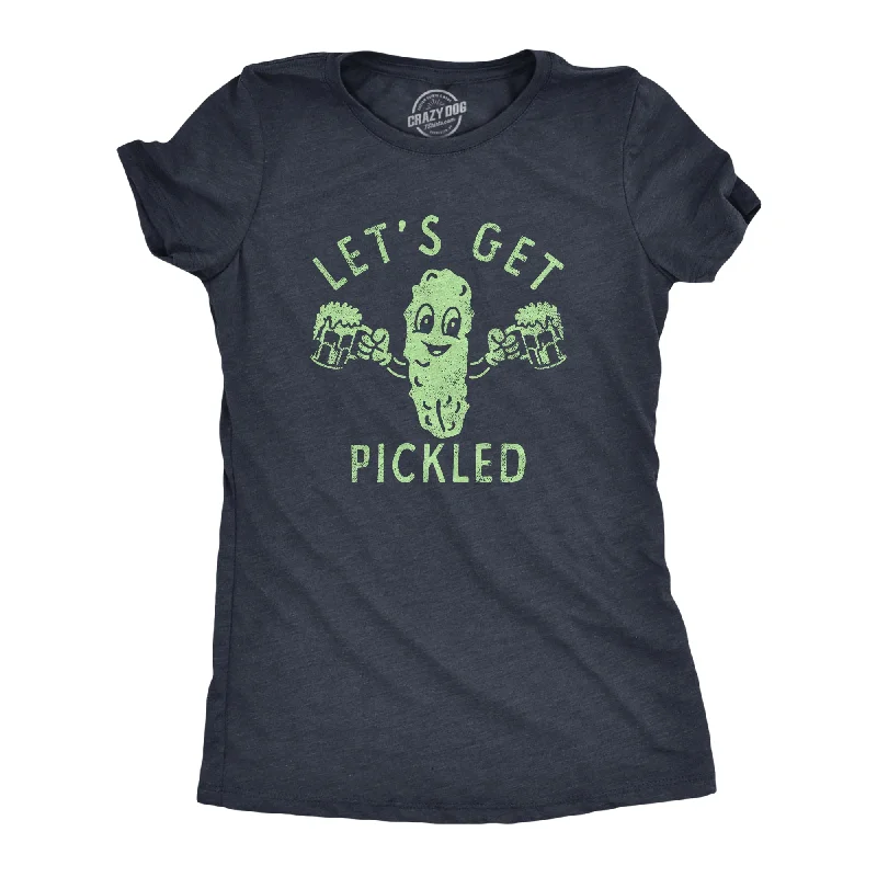 casual knit tops for women -Lets Get Pickled Women's T Shirt