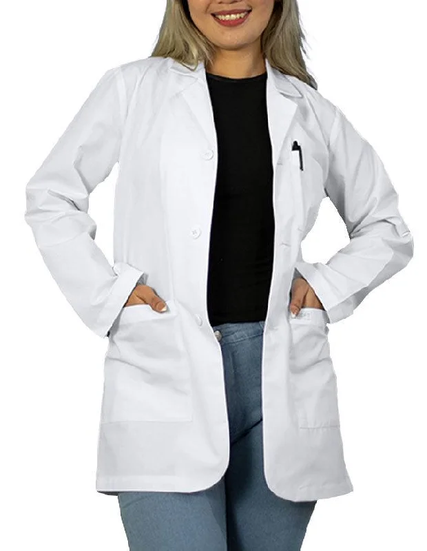 women's coat dresses -Heedfit Unisex 31 Inches Three Pocket White Consultation Coat