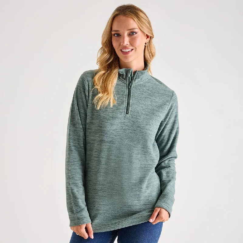 long sleeve jackets for women -Ladies 1/4 Zip Fleece