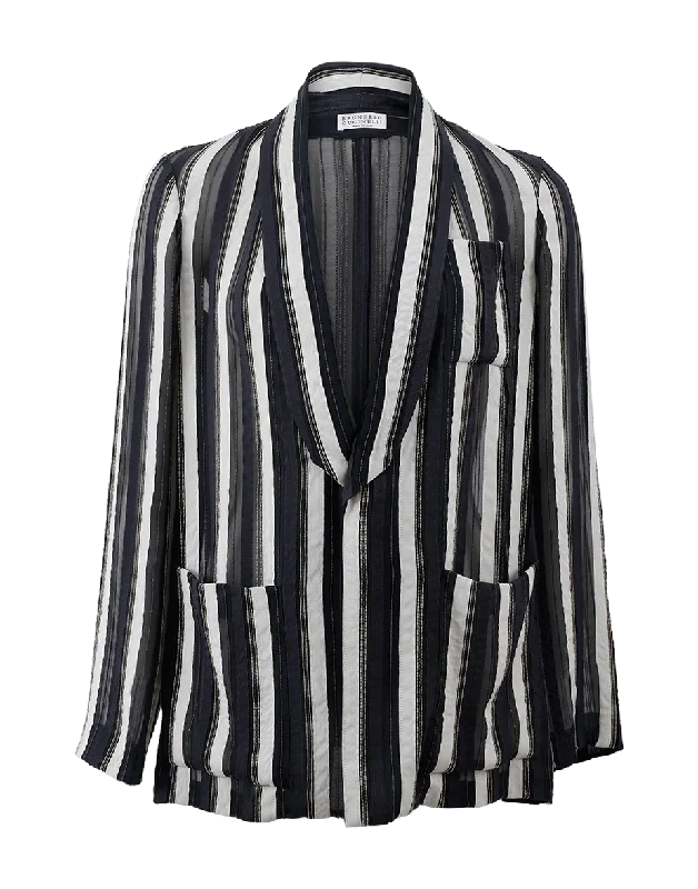 women's winter coats -Organza Stripe Jacket