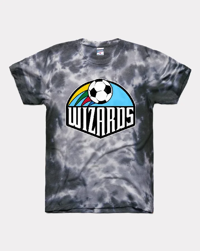 high-neck blouses for ladies -Wizards Black and White Tie Dye T-Shirt