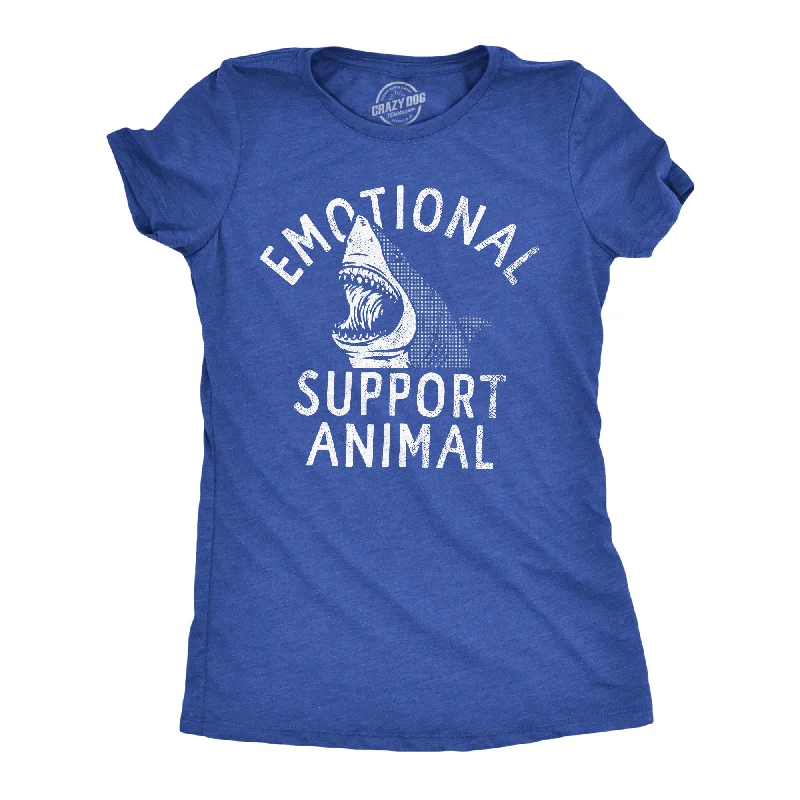 women's fashion tops -Emotional Support Animal Shark Women's T Shirt