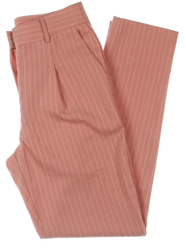 women's capri pants -Womens Striped High Rise Ankle Pants