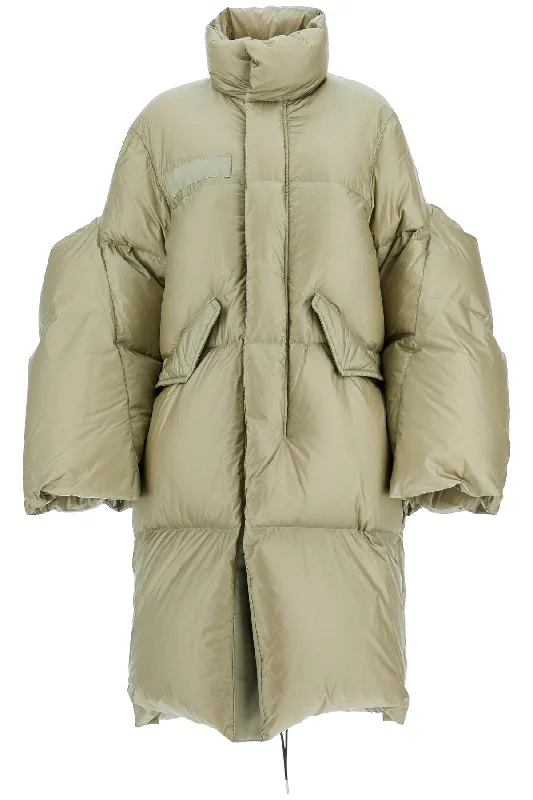 lightweight down jackets for women -Sacai Women's Long Down Jacket With Sculpted Sleeves