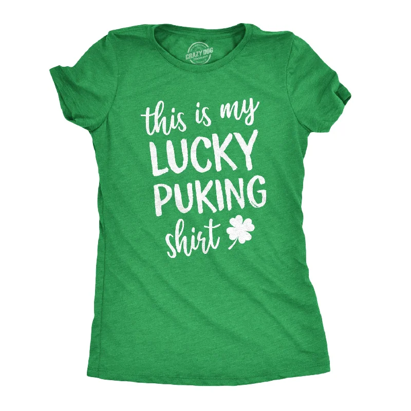 women's lace blouses -This Is My Lucky Puking Shirt Women's T Shirt