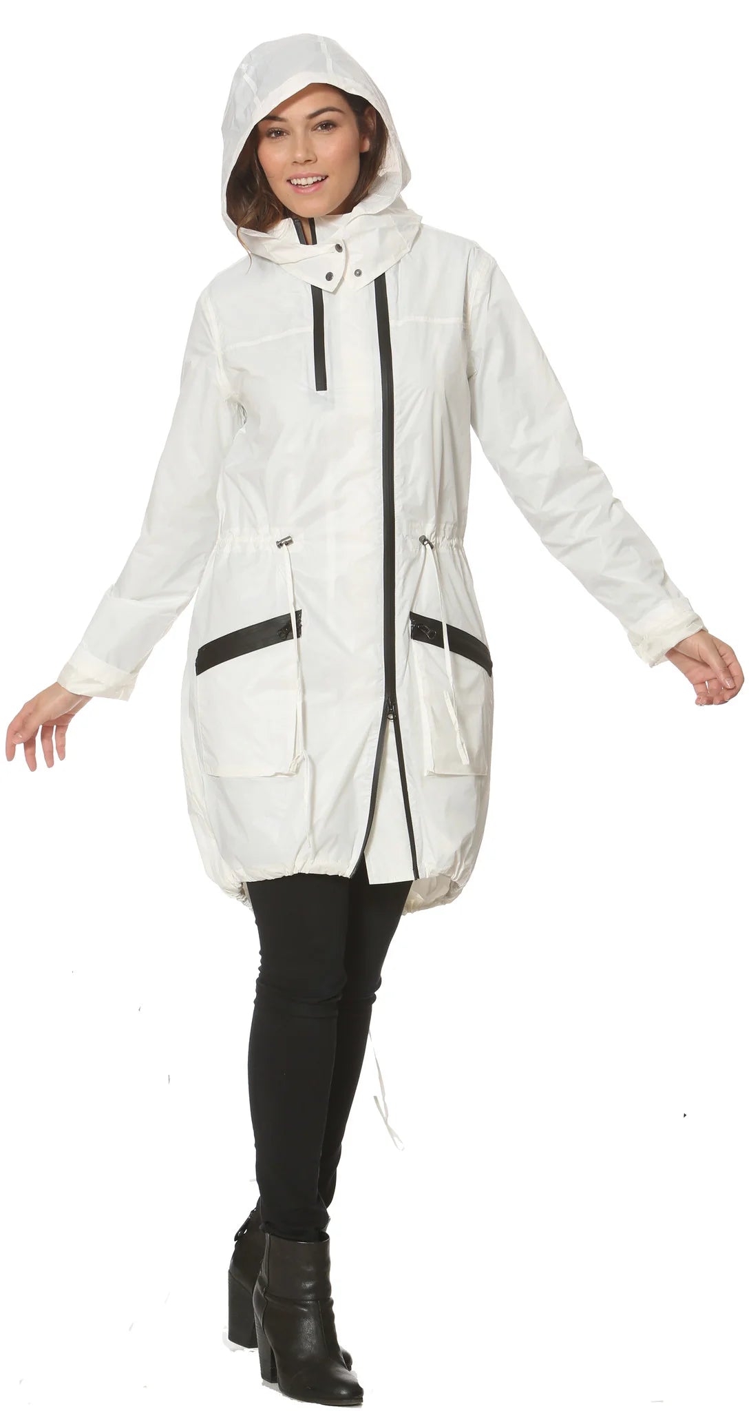 fashion jackets for women -Rain coat, Wind breaker Water resistant - WHITE   Sabrina