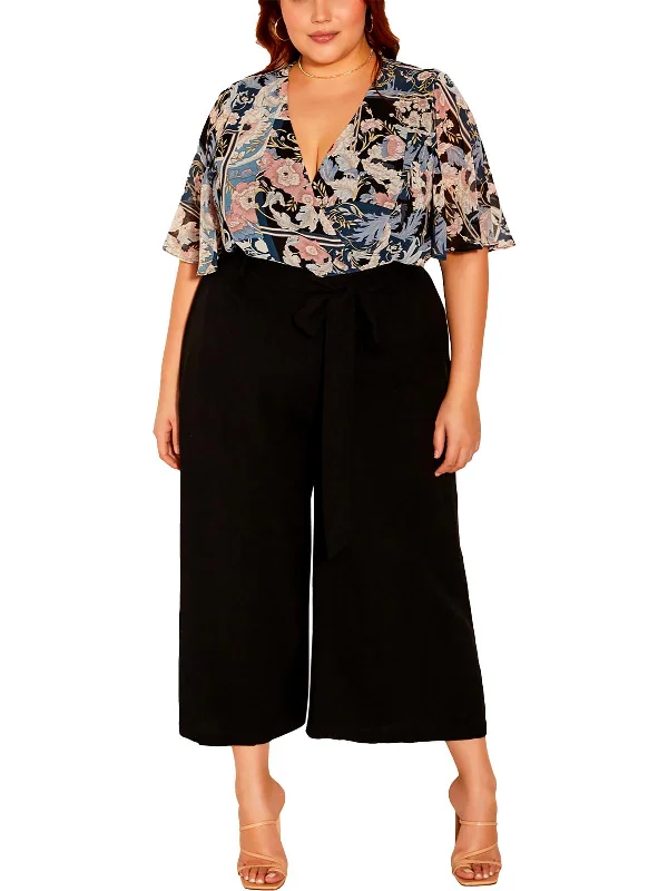 women's wool skirts -Womens High Rise Cropped Wide Leg Pants