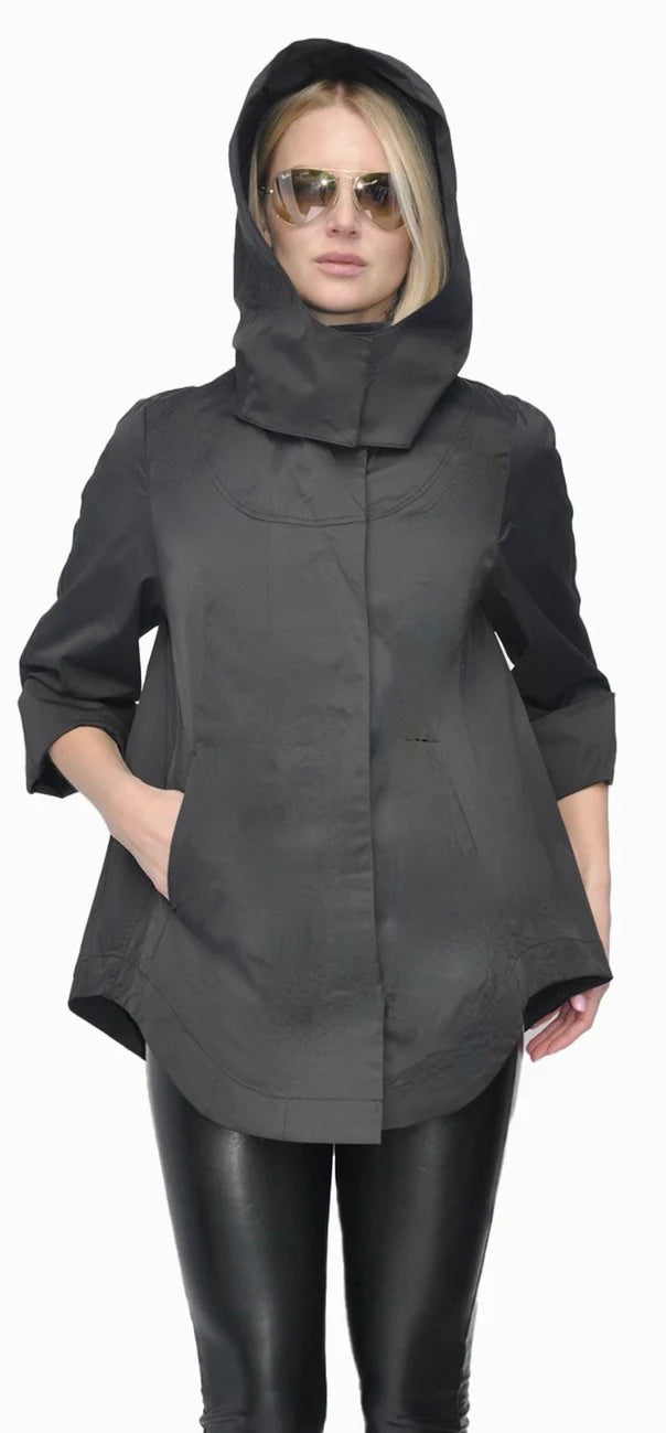 ladies' puffer vests -Rain coat  Wind breaker Water Proof  BLACK   Nia