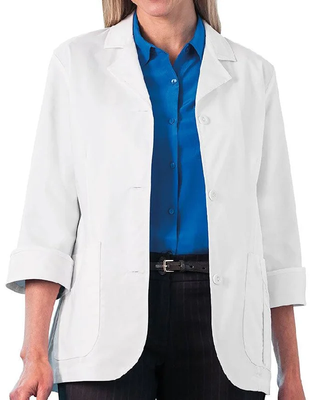 women's cozy coats -Meta 29 Inches Ladies 3/4 Sleeve Stretch Labcoat