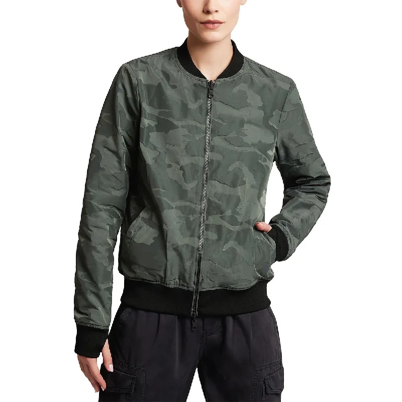 plus size winter coats for women -Womens Camouflage Reversible Bomber Jacket