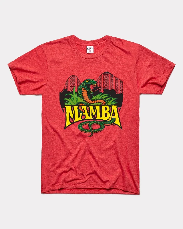 metallic tops for ladies -Worlds of Fun Mamba Vintage Red T-Shirt