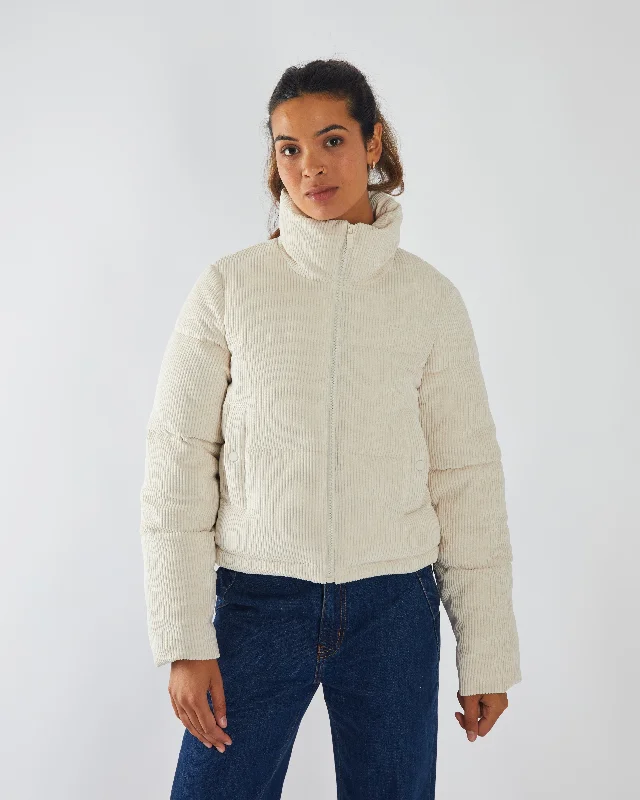 plus size winter coats for women -Abbey Jacket Stone White