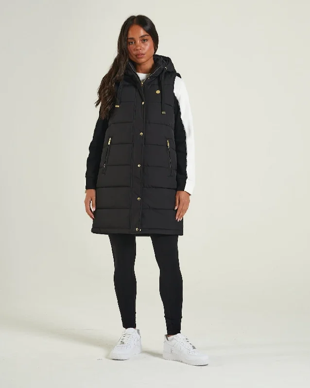 women's belted coats -Daisy Gilet Black