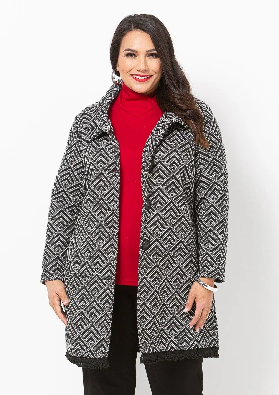 stylish outerwear for women -Chevron Jacket