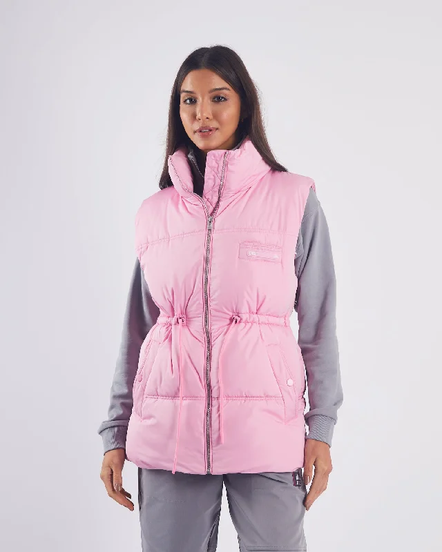 ladies' puffer vests -Zella Gilet Pink Lemonade