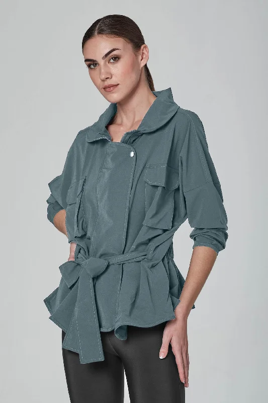 lightweight trench coats for women -Matrix Aquamarine Jacket