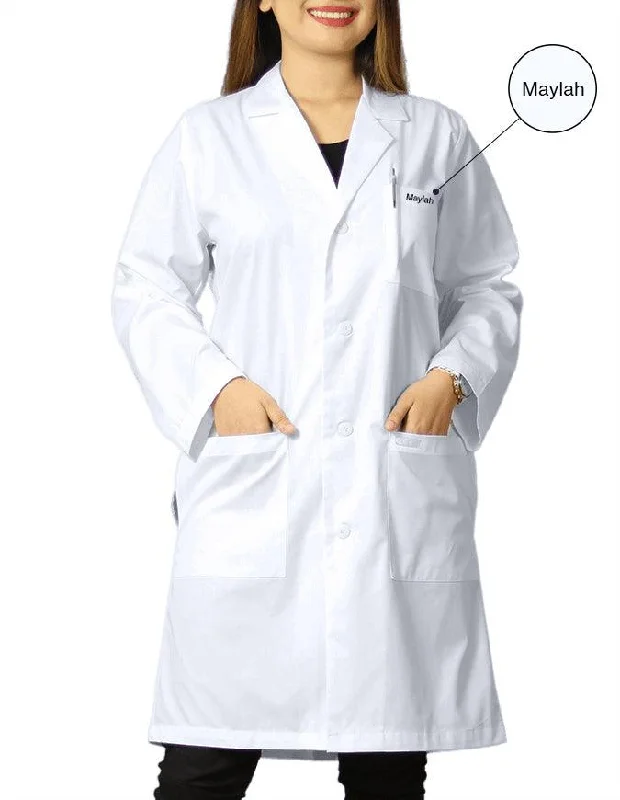 sporty jackets for women -Free Embroidery Unisex Classic Long White Lab Coat