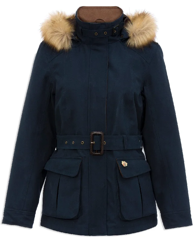 zip-up jackets for women -Alan Paine Berwick Jacket with Faux Fur Trim